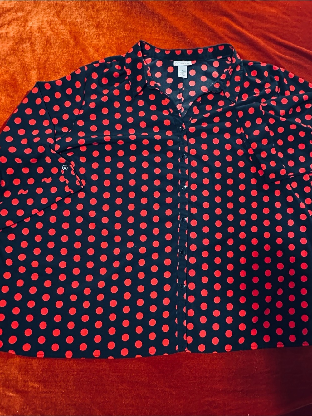 Women’s Black with red polka dot blouse